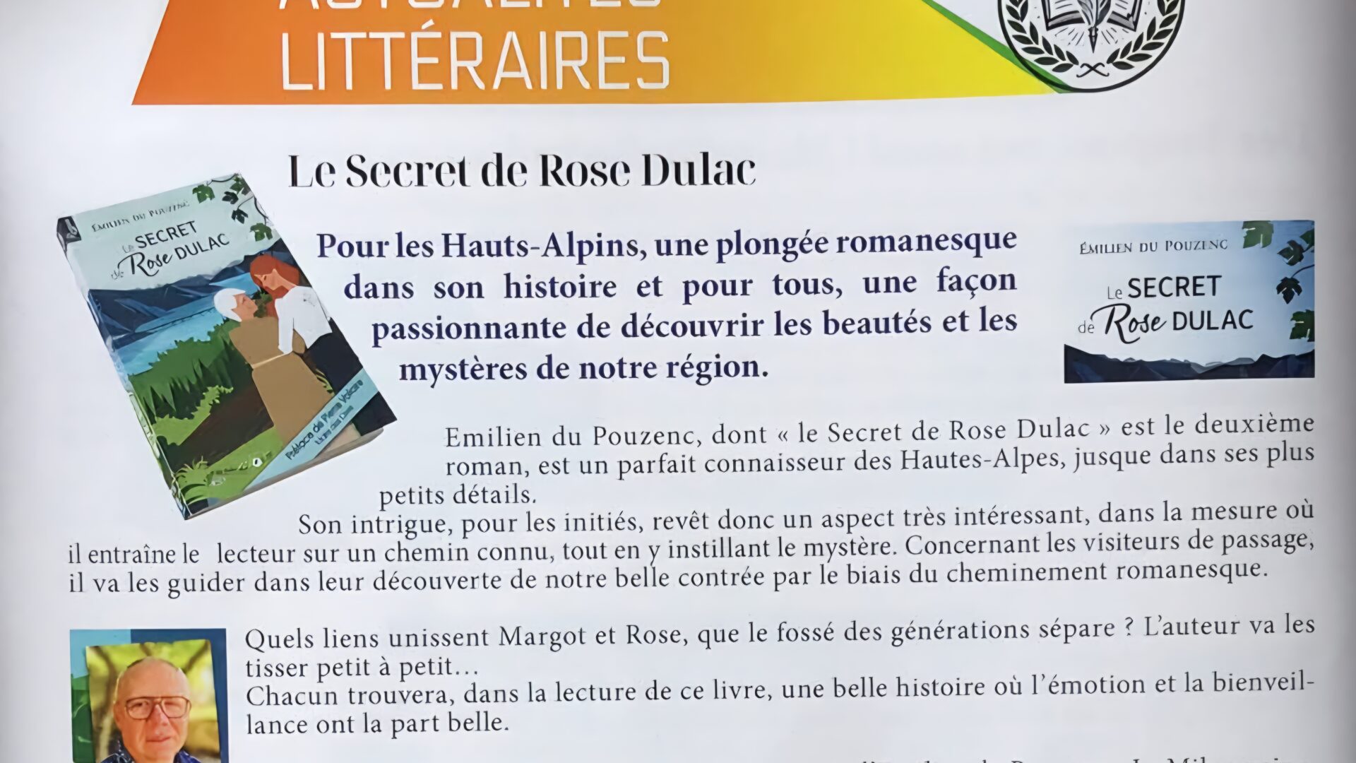 Pour les Hauts Alpins, une plongée romanesque dans son histoire…