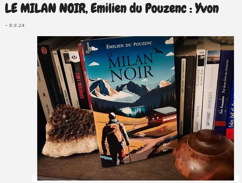 Critique du Milan Noir par Patrice Yvons – MG BOOKS